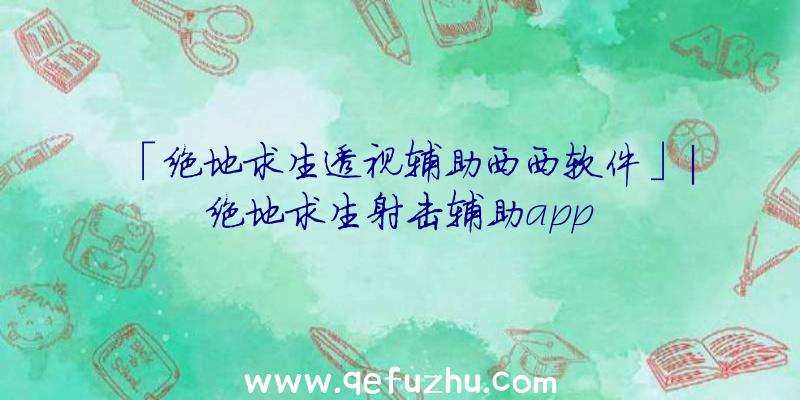 「绝地求生透视辅助西西软件」|绝地求生射击辅助app